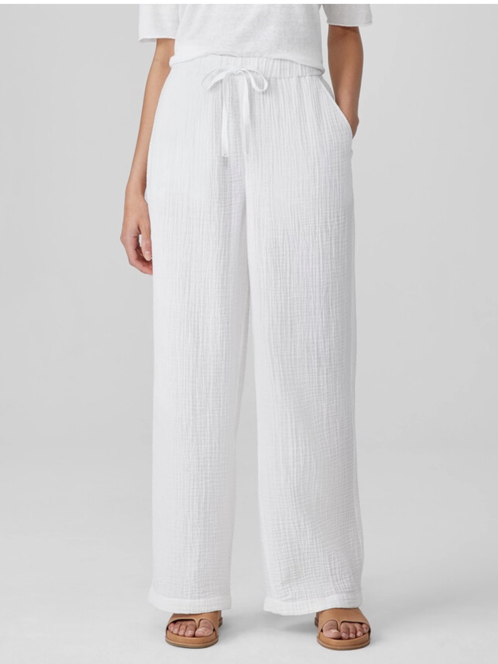 Eileen Fisher Organic Cotton Lofty Gauze Straight Pant-NWT-size 1X - Picture 3 of 8